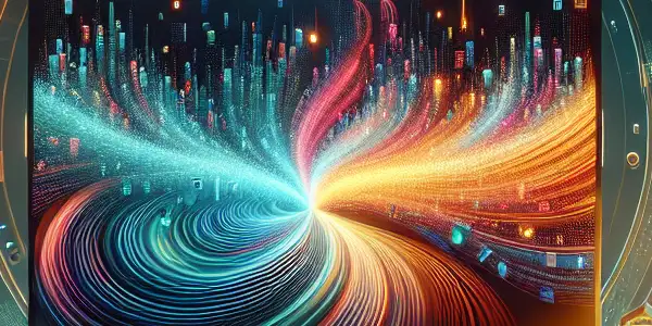 A modern computer setup showcasing safe access to adult enhancement tools, surrounded by cybersecurity symbols and a warm atmosphere.